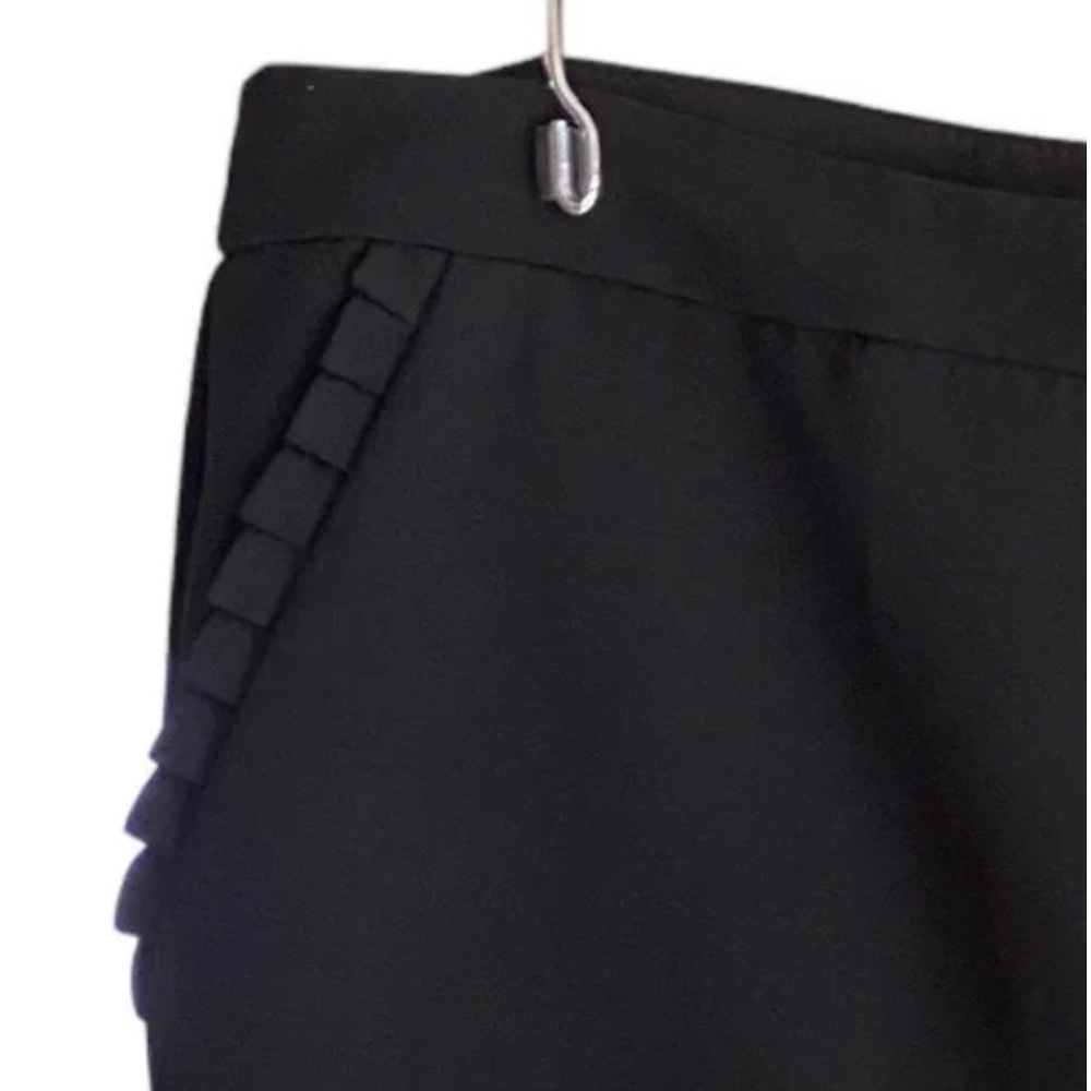 ZAC & RACHEL Black Slim Leg Ankle Pants w/Ruffled Trim Front Pockets. Size 12. - Picture 4 of 6